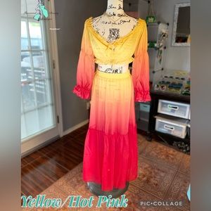 Yellow/Hot Pink Cover Up